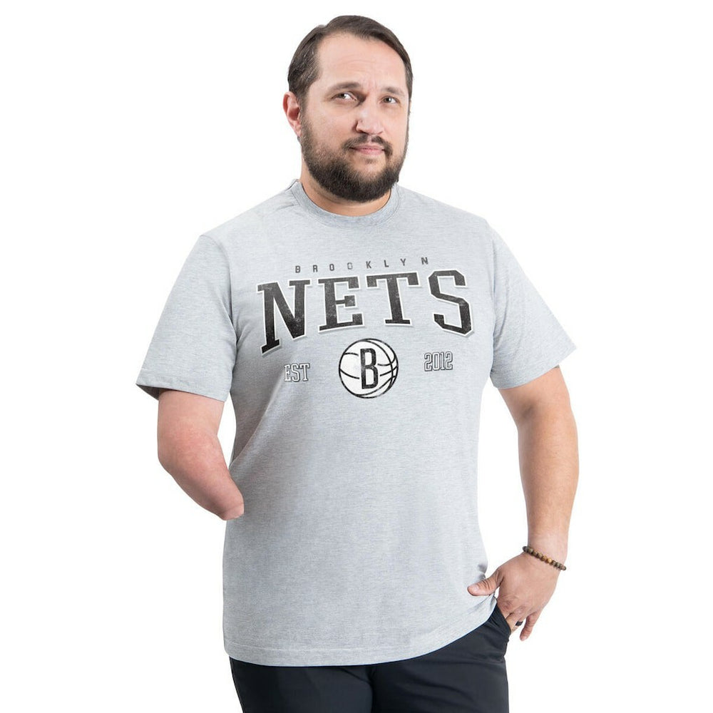 Gray Brooklyn Nets G-III Sports by Carl Banks Adaptive Classic Team Spirit Short Sleeve T-Shirt | NBA