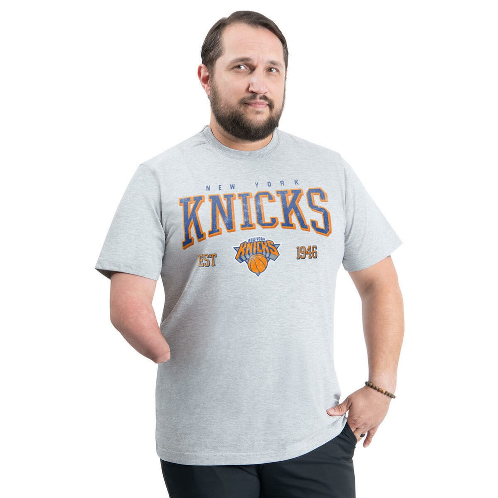 Gray New York Knicks G-III Sports by Carl Banks Adaptive Classic Team Spirit Short Sleeve T-Shirt | NBA