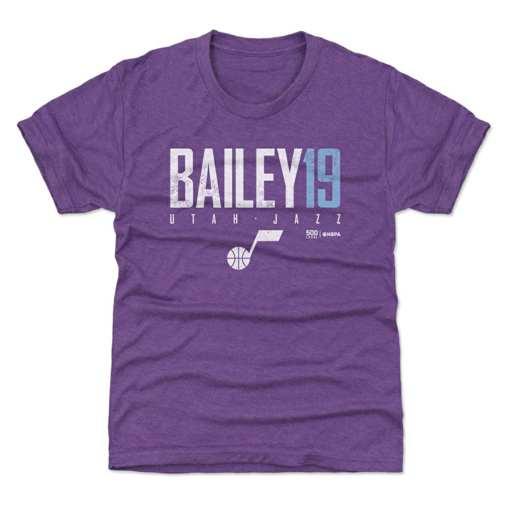 Purple Ace Bailey Utah Jazz 500 Level Youth Elite T-Shirt | NBA