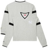 New York Yankees Mitchell & Ness Women's Cooperstown Collection V-Neck Cropped Toggle Sweatshirt - MLB Sweatshirts