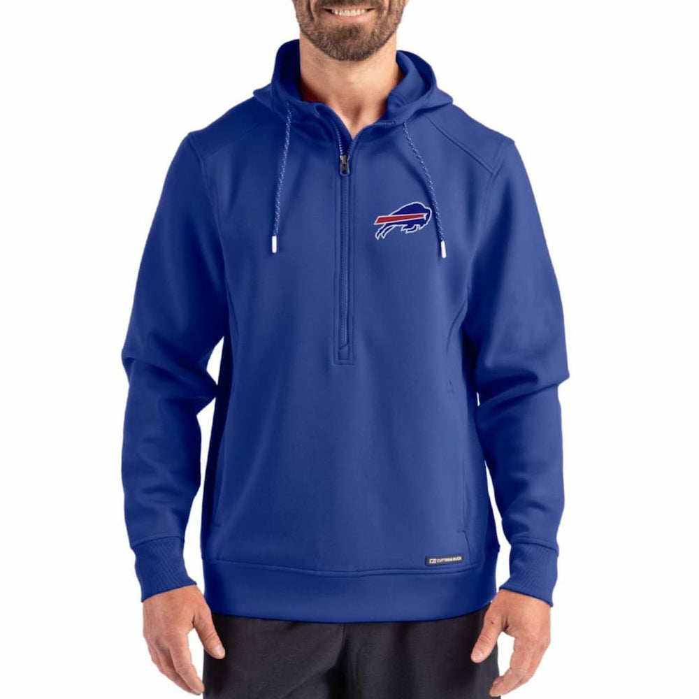 Buffalo Bills Cutter & Buck Roam Eco Half-Zip Recycled Pullover Hoodie | NFL Hot