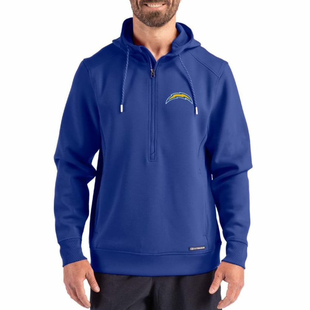 Los Angeles Chargers Cutter & Buck Roam Eco Half-Zip Recycled Pullover Hoodie | NFL Sale