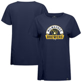 Milwaukee Brewers Levelwear Women's Influx Banner Arch T-Shirt - MLB T-shirts