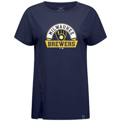Milwaukee Brewers Levelwear Women's Influx Banner Arch T-Shirt - MLB T-shirts