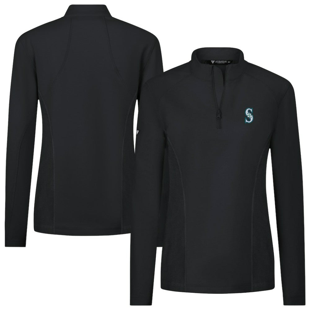 Seattle Mariners Levelwear Women's Upright Insignia 2.0 Quarter-Zip Tri-Blend Top - MLB Tops