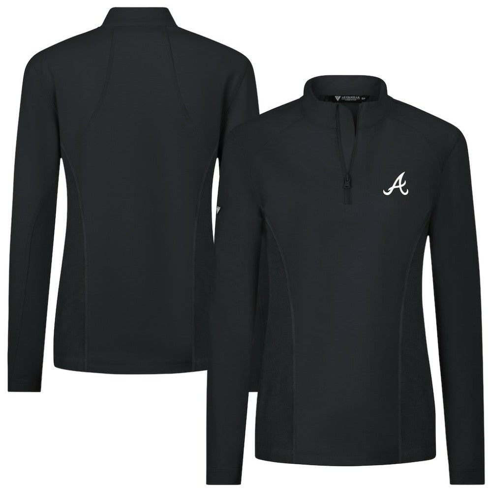 Atlanta Braves Levelwear Women's Upright Insignia 2.0 Quarter-Zip Tri-Blend Top - MLB Tops