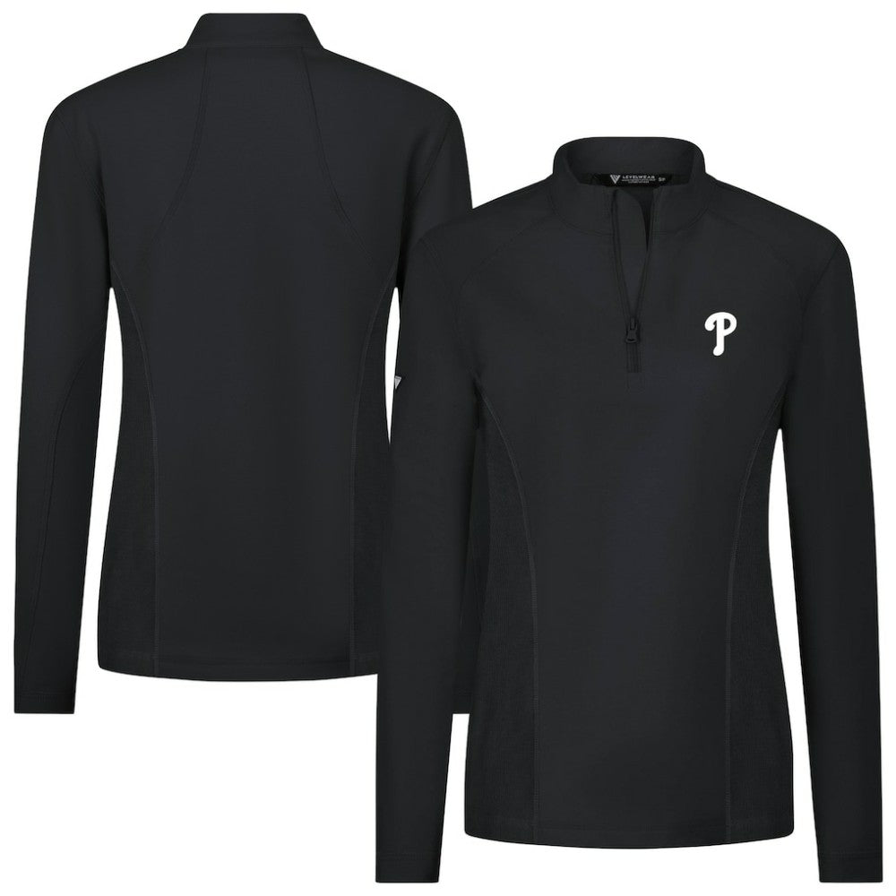 Philadelphia Phillies Levelwear Women's Upright Insignia 2.0 Quarter-Zip Tri-Blend Top - MLB Tops