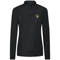Milwaukee Brewers Levelwear Women's Upright Insignia 2.0 Quarter-Zip Tri-Blend Top - MLB Tops