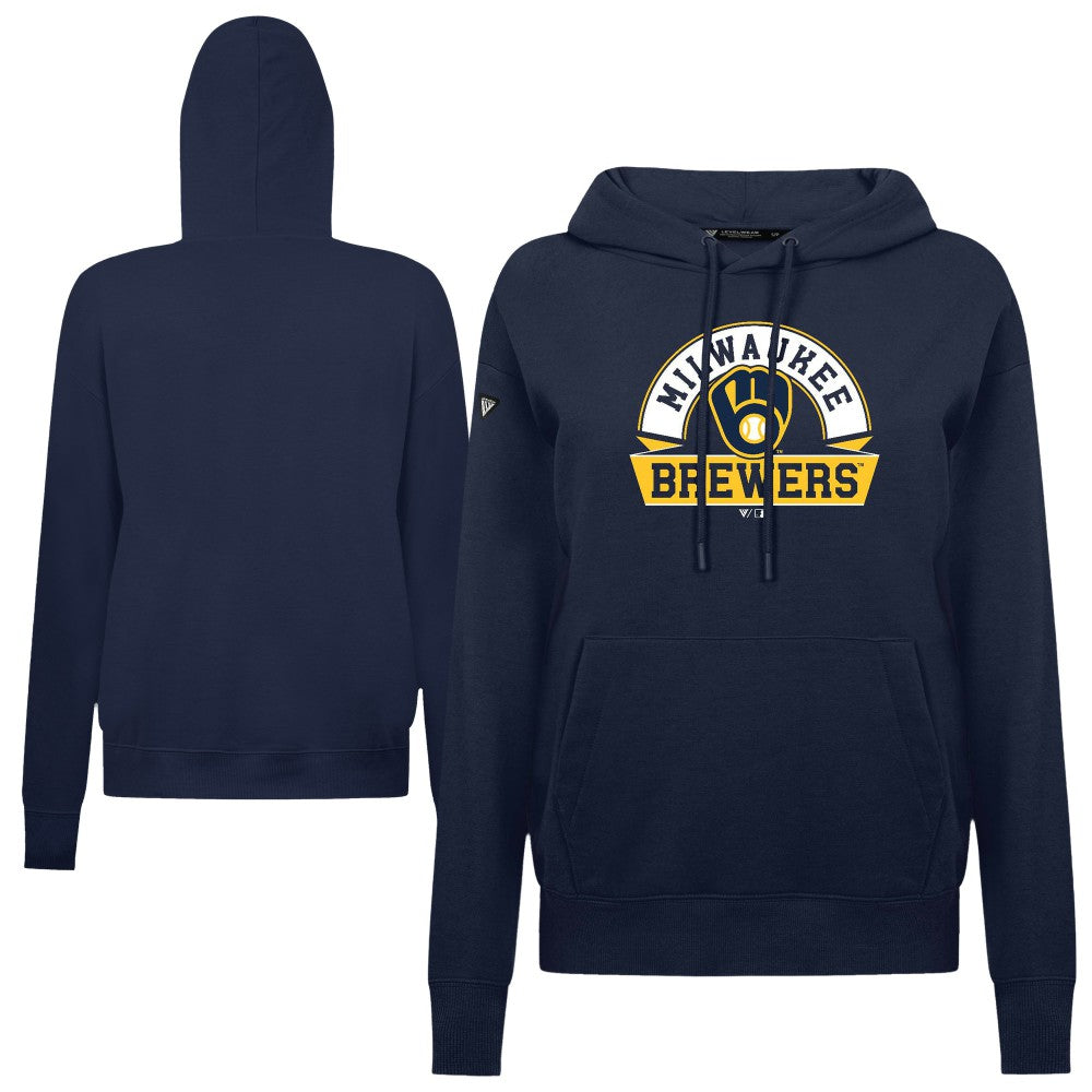 Milwaukee Brewers Levelwear Women's Adorn Banner Arch Hoodie - MLB Hoodies