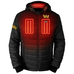 Washington Commanders ActionHeat 5V Battery Heated Full-Zip Hoodie Puffer Jacket | NFL New