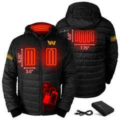 Washington Commanders ActionHeat 5V Battery Heated Full-Zip Hoodie Puffer Jacket | NFL New