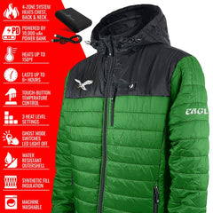 Philadelphia Eagles ActionHeat 5V Battery Heated Colorblock Full-Zip Puffer Jacket | NFL Discount