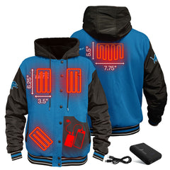 Detroit Lions ActionHeat 5V Battery Heated Full-Snap Varsity Jacket | NFL New