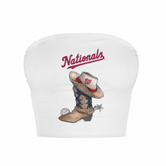 Washington Nationals Tiny Turnip Women's Cowboy Boot Crop Tube Top - MLB Tops