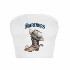 Seattle Mariners Tiny Turnip Women's Cowboy Boot Crop Tube Top - MLB Tops