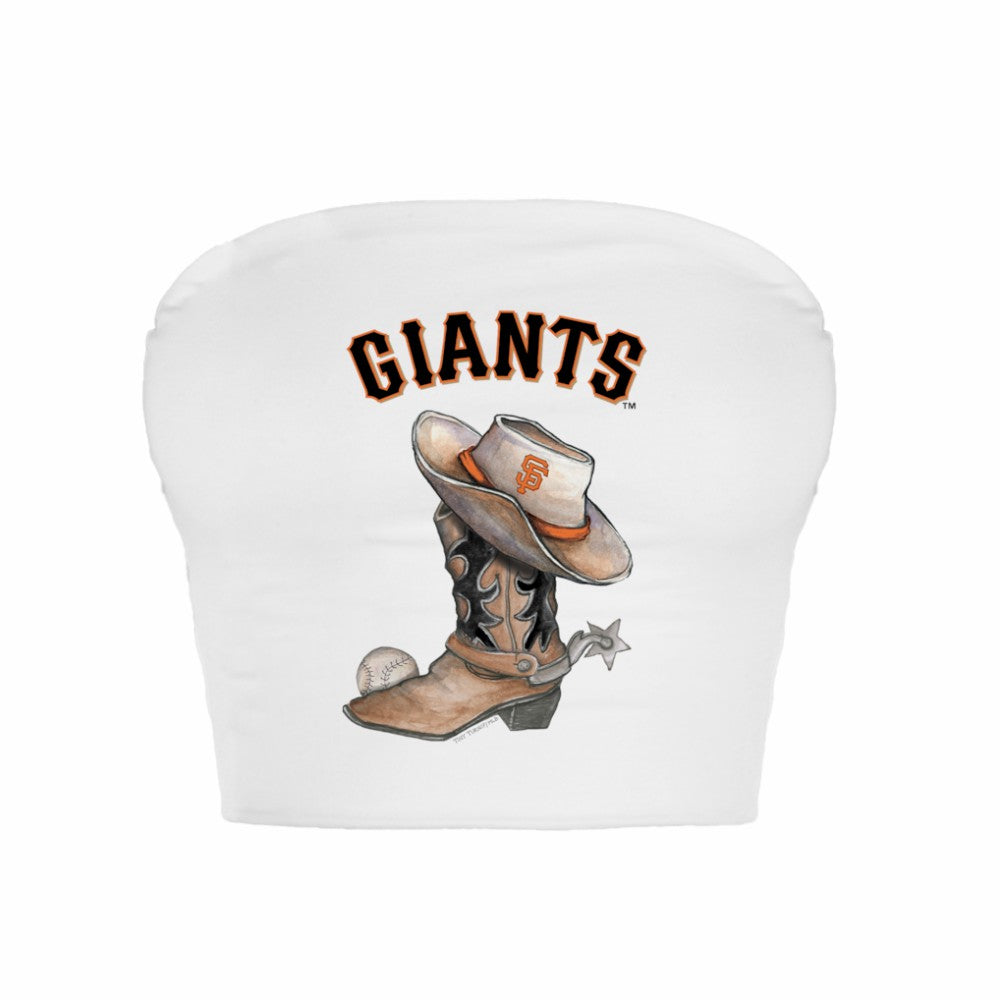 San Francisco Giants Tiny Turnip Women's Cowboy Boot Crop Tube Top - MLB Tops