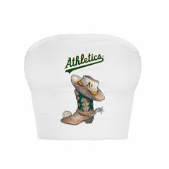 Athletics Tiny Turnip Women's Cowboy Boot Crop Tube Top - MLB Tops
