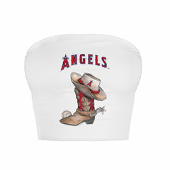 Los Angeles Angels Tiny Turnip Women's Cowboy Boot Crop Tube Top - MLB Tops