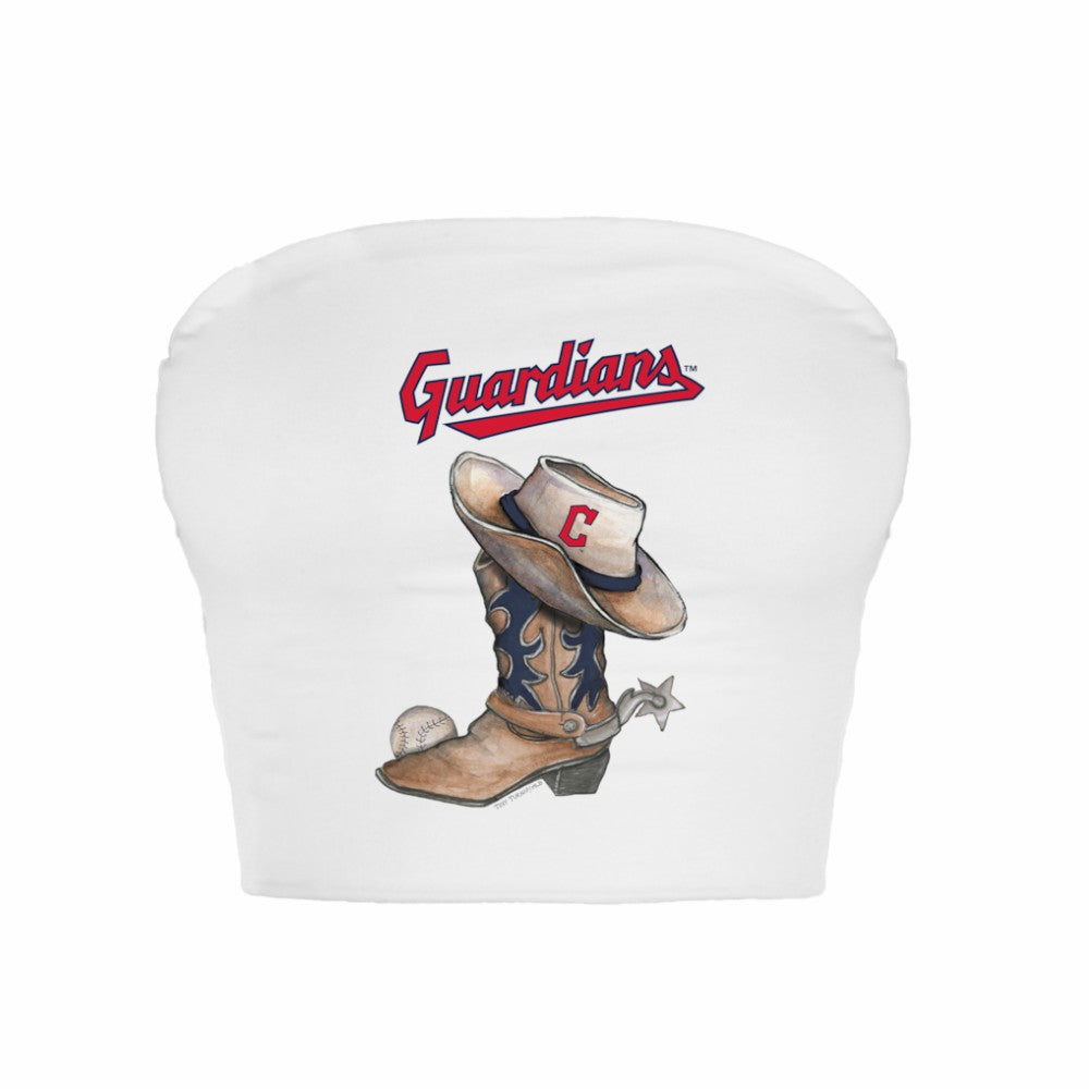 Cleveland Guardians Tiny Turnip Women's Cowboy Boot Crop Tube Top - MLB Tops