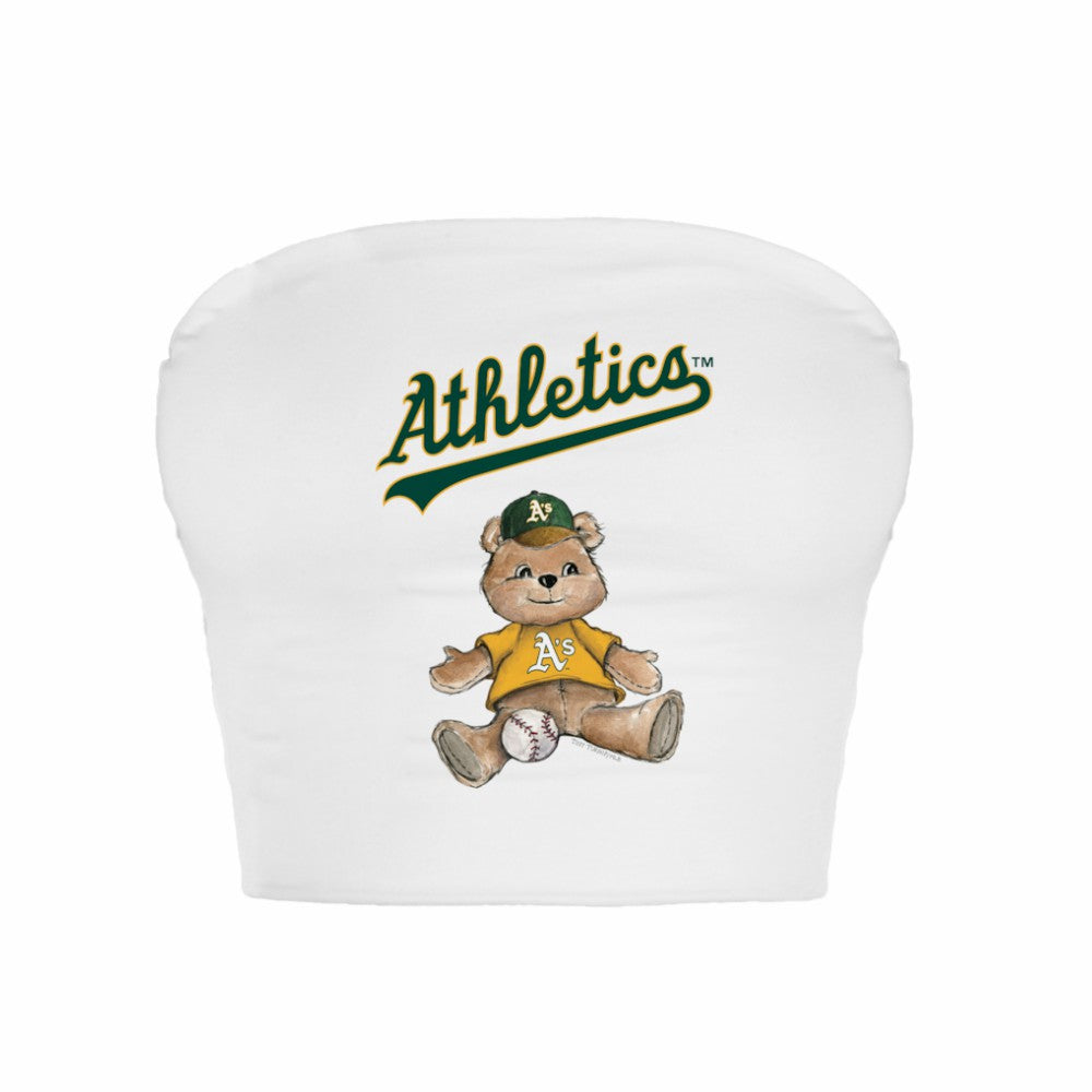 Athletics Tiny Turnip Women's Teddy Bear Crop Tube Top - MLB Tops