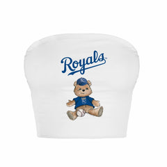 Kansas City Royals Tiny Turnip Women's Teddy Bear Crop Tube Top - MLB Tops