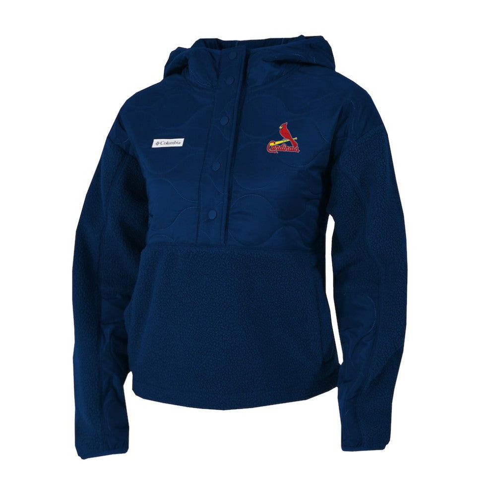 St. Louis Cardinals Columbia Women's Cloud Point Hooded Fleece Half-Snap Pullover Jacket - MLB Jackets