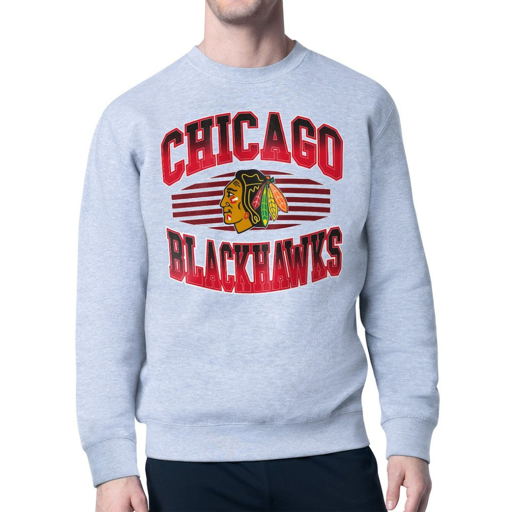 Chicago Blackhawks Starter Team Grit Graphic Fleece Pullover Sweatshirt - NHL Sweatshirts