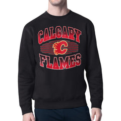 Calgary Flames Starter Team Grit Graphic Fleece Pullover Sweatshirt - NHL Sweatshirts