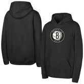 Black Brooklyn Nets Outerstuff Youth Logo Fleece Hoodie | NBA