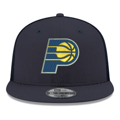 Navy Indiana Pacers Core Logo Meshback 9FIFTY Snapback Hat | NBA