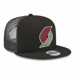 Black Portland Trail Blazers Core Logo Meshback 9FIFTY Snapback Hat | NBA