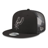 Black San Antonio Spurs Core Logo Meshback 9FIFTY Snapback Hat | NBA