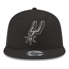 Black San Antonio Spurs Core Logo Meshback 9FIFTY Snapback Hat | NBA