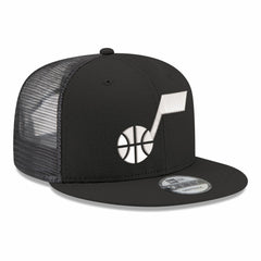 Black Utah Jazz Core Logo Meshback 9FIFTY Snapback Hat | NBA
