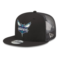 Black Charlotte Hornets Core Logo Meshback 9FIFTY Snapback Hat | NBA