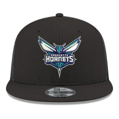 Black Charlotte Hornets Core Logo Meshback 9FIFTY Snapback Hat | NBA