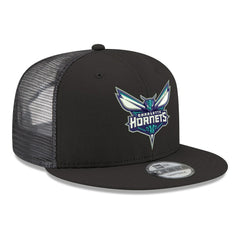 Black Charlotte Hornets Core Logo Meshback 9FIFTY Snapback Hat | NBA