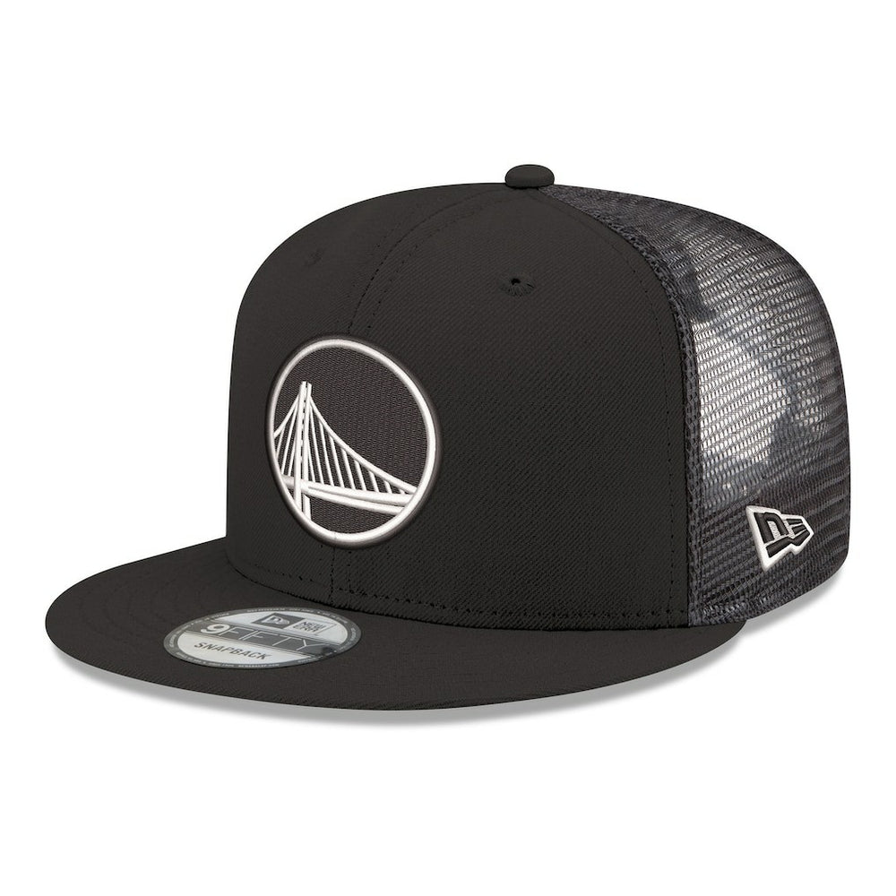 Black Golden State Warriors Core Logo Meshback 9FIFTY Snapback Hat sale | NBA