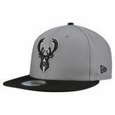 Gray Milwaukee Bucks Core Logo Storm Gray Two-Tone 9FIFTY Snapback Hat | NBA
