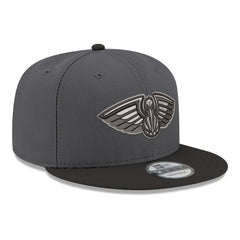 Gray/Black New Orleans Pelicans Logo 2-Tone 9FIFTY Snapback Hat | NBA