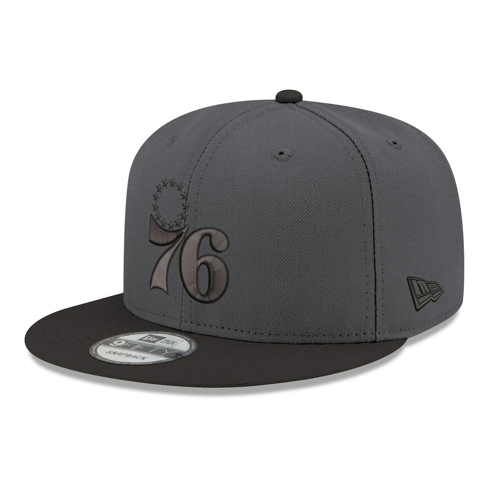Gray/Black Philadelphia 76ers Logo 2-Tone 9FIFTY Snapback Hat | NBA