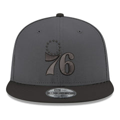 Gray/Black Philadelphia 76ers Logo 2-Tone 9FIFTY Snapback Hat | NBA