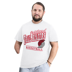 White Portland Trail Blazers G-III Sports by Carl Banks Adaptive Headliner T-Shirt | NBA