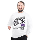 White Sacramento Kings G-III Sports by Carl Banks Adaptive Headliner Fleece Crewneck Sweatshirt | NBA