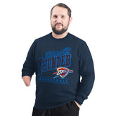 Navy Oklahoma City Thunder G-III Sports by Carl Banks Adaptive Headliner Fleece Crewneck Sweatshirt | NBA