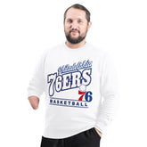 White Philadelphia 76ers G-III Sports by Carl Banks Adaptive Headliner Fleece Crewneck Sweatshirt | NBA