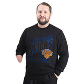 Black New York Knicks G-III Sports by Carl Banks Adaptive Headliner Fleece Crewneck Sweatshirt | NBA