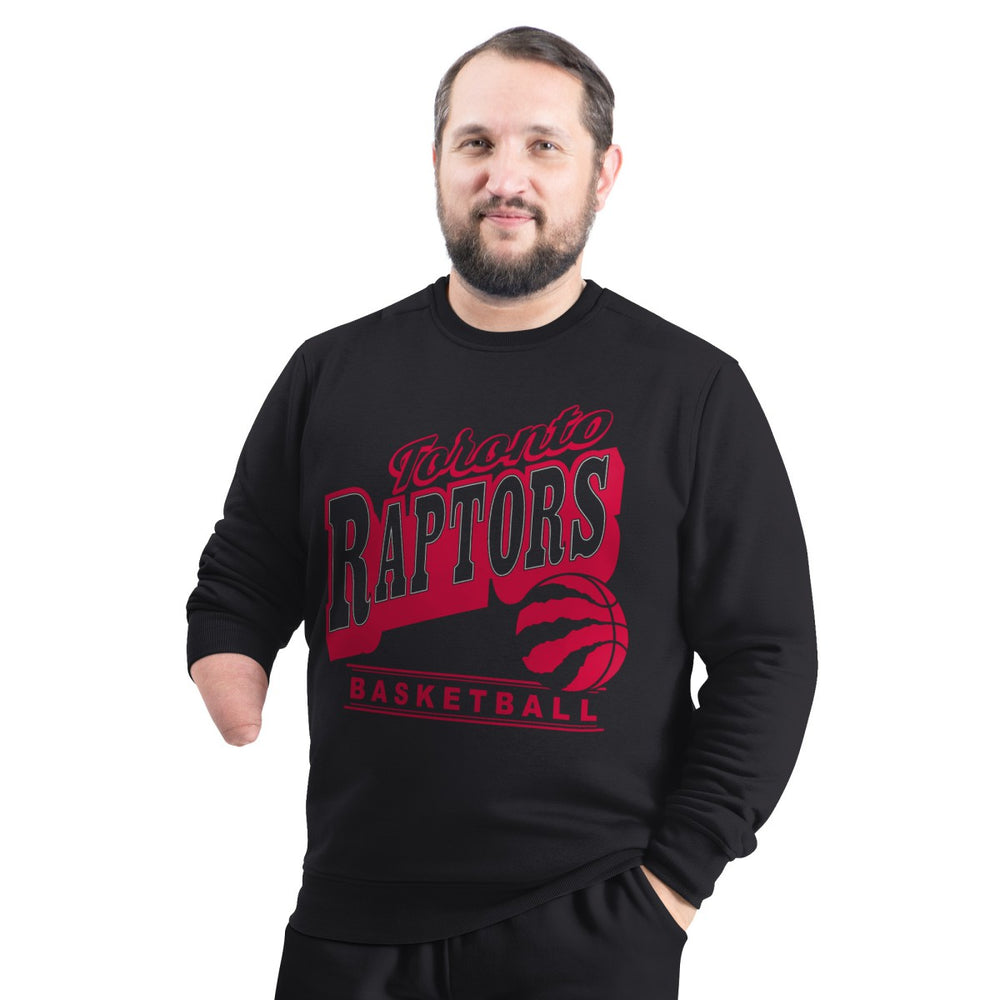 Black Toronto Raptors G-III Sports by Carl Banks Adaptive Headliner Fleece Crewneck Sweatshirt | NBA
