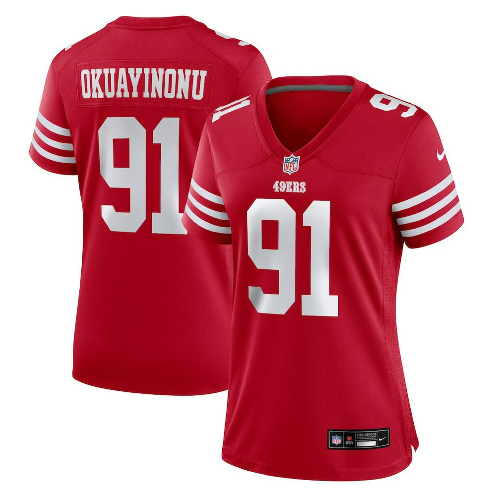 San Francisco 49ers Sam Okuayinonu Women's Team Game Jersey | NFL Outlet