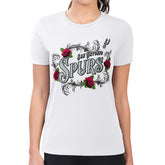White San Antonio Spurs G-III 4Her by Carl Banks Women's Super-Slim Fit Lightweight Roses Crew Neck T-Shirt | NBA